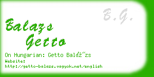 balazs getto business card